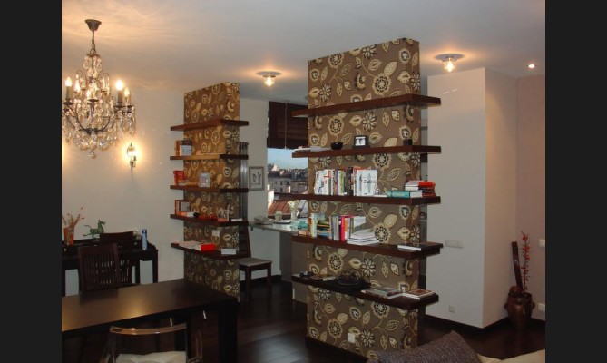 Интерьерные полки темный дуб